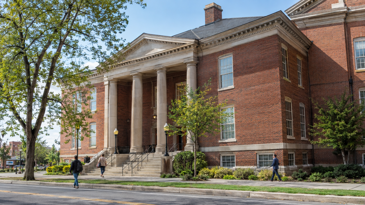 Maryland courthouse exterior in daylight